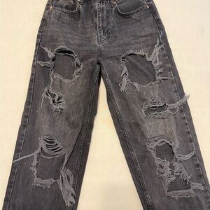 BDG Women's High Rise Distressed Gray Jeans